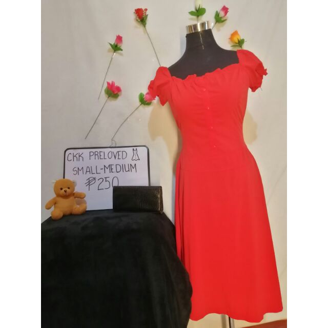 red maxi cocktail dress