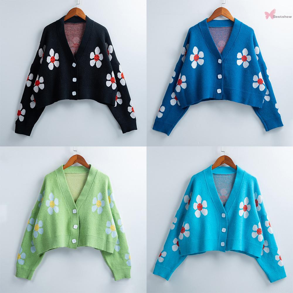 long flower cardigan