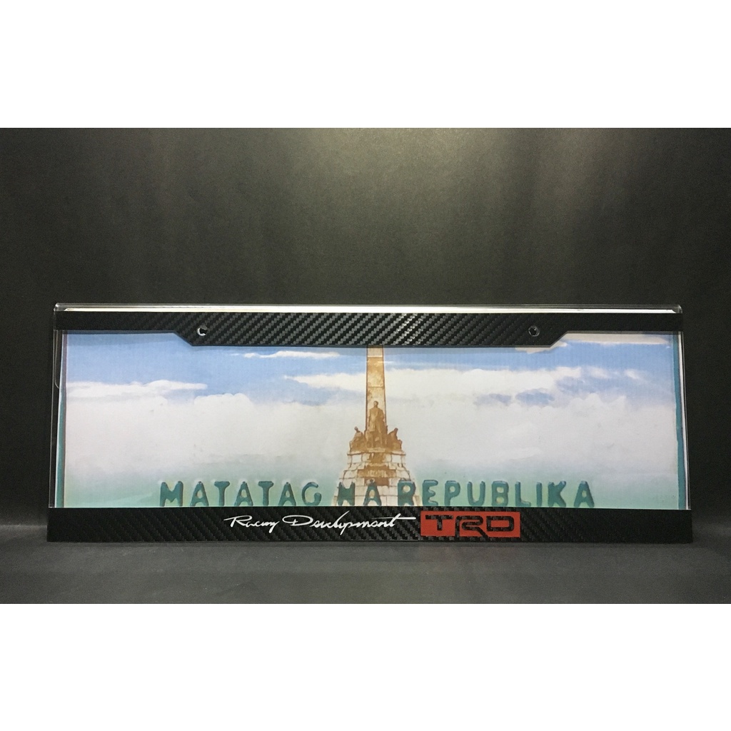 Car Plate Cover Holder Racing Development TRD Carbon Fiber Design