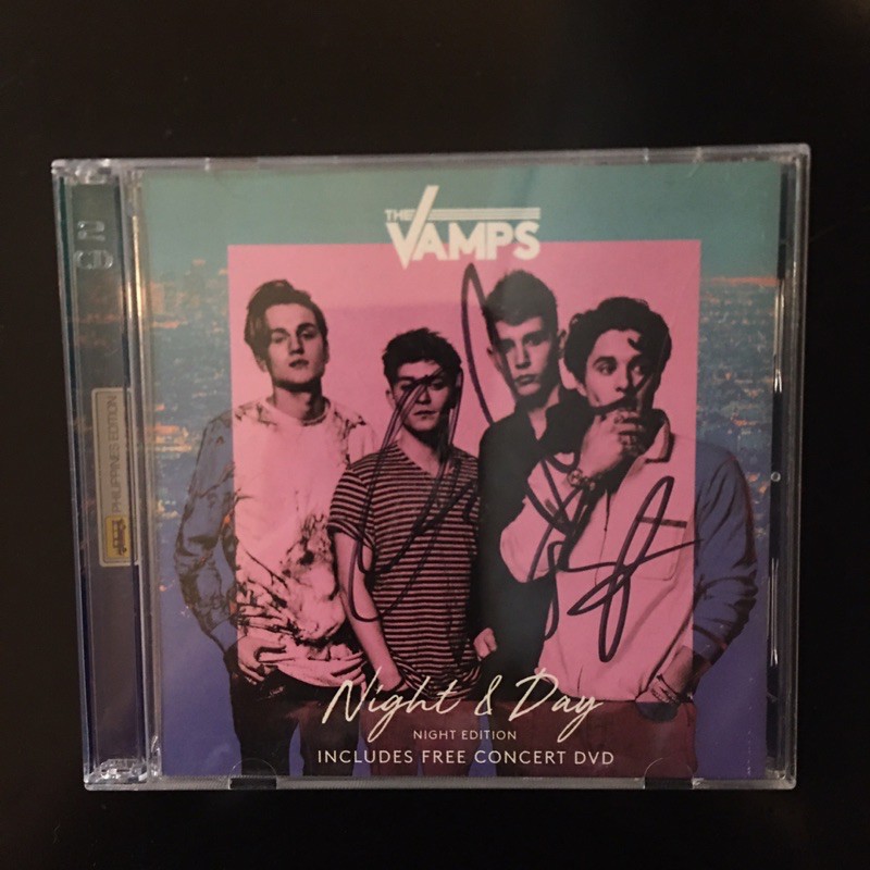 NIGHT & DAY FRAMED CD PRESENTATION.AND PERSONALLY SIGNED/AUTOGRAPHED THE VAMPS 