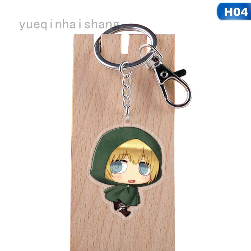 Yueqinhaishang Set Of 4 Attack On Titan Anime Acrylic Keychain Mikasa Ackerman Levi Hange Erwin Shopee Philippines