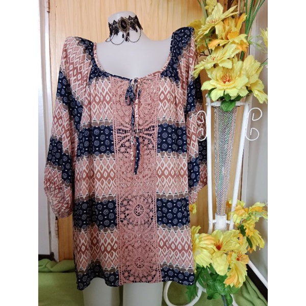 Brown Long Sleeve Blouse (XL) Shopee Philippines