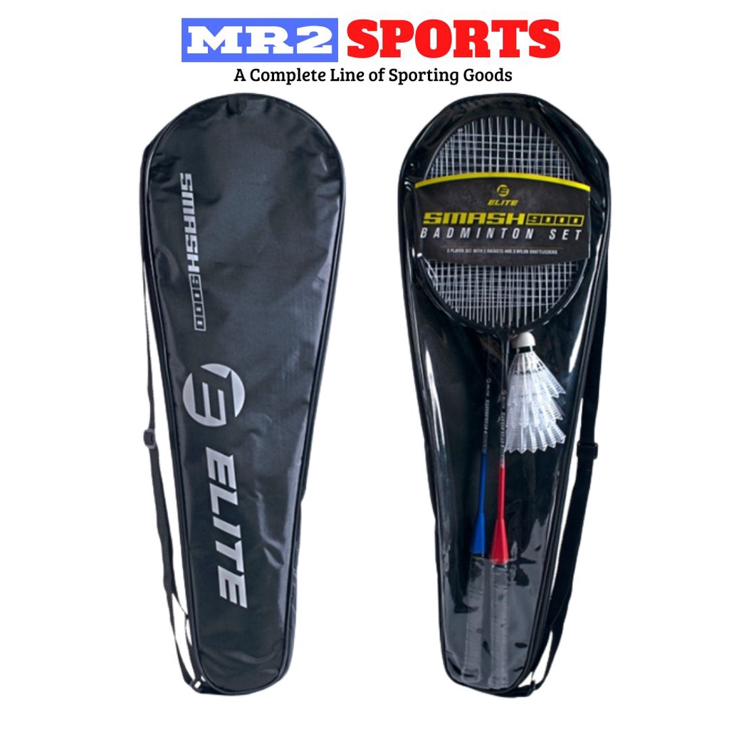 Elite Smash 9000 Steel Frame Badminton Racket Set with 3 pcs Nylon Shuttlecocks with Racket Case