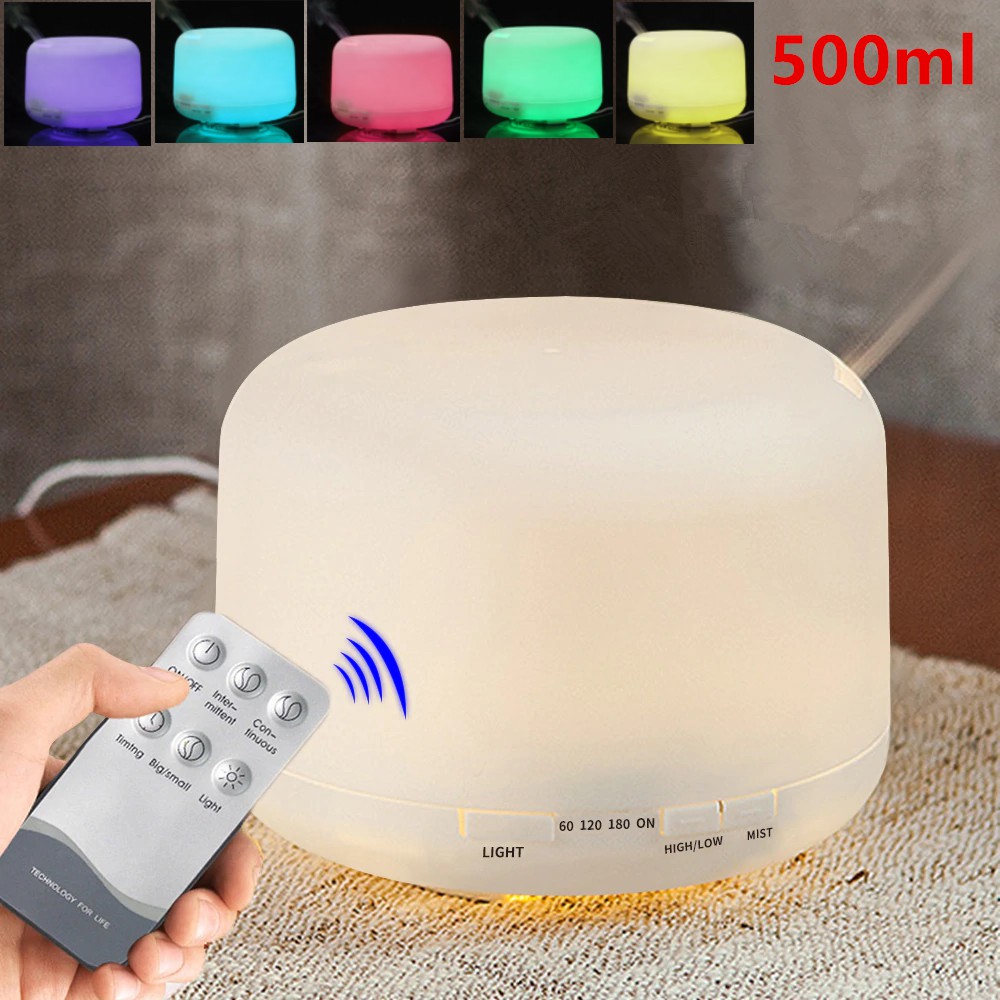 500ml Ultrasonic Air Humidifier Aromatherapy Essential Oil Diffuser