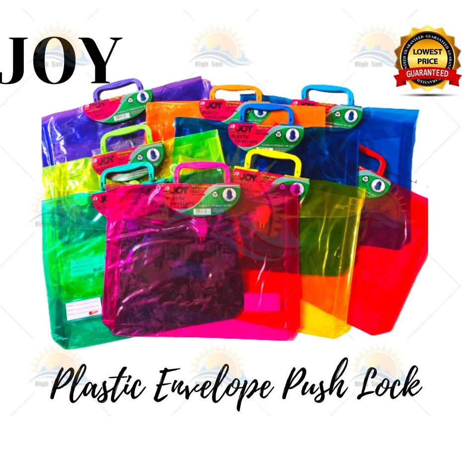 COD Joy expandable Plastic Envelope Push Lock Long with Handle Shopee