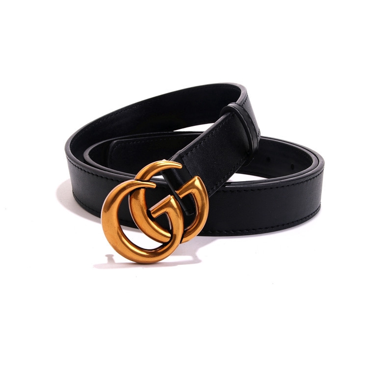 slim black gucci belt