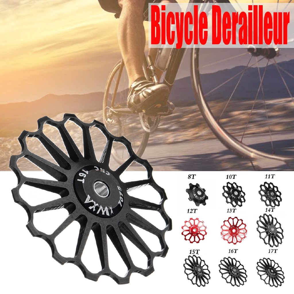 Baoblaze Aluminium Alloy Bicycle Rear Derailleur Jockey Wheel Bearing Pulleys Guide Roller Part for Road Bike MTB for 7/8/9/10 Speed Mountain Bike 