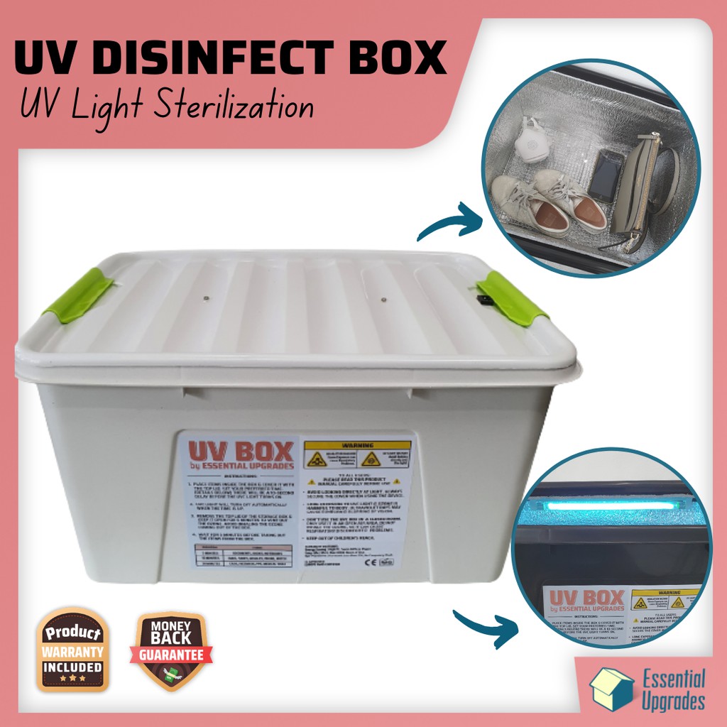 UV Disinfect Box with Stainless Mesh Bottom UV Light Sanitizer UV Box