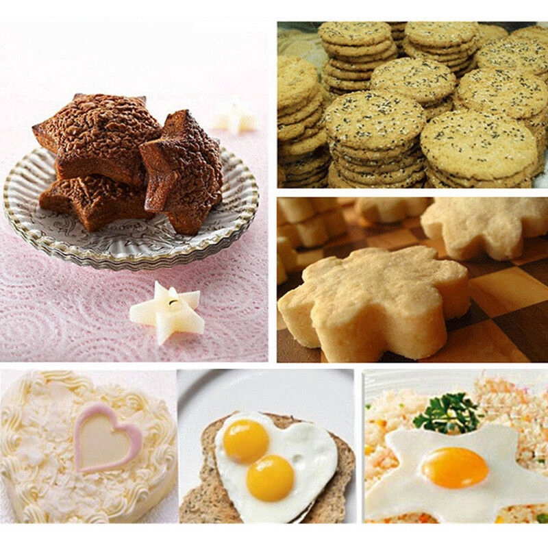 3pcs Stainless Steel Biscuit Cookie Cutter Cake Pastry Fondant Mould Kitchen Party DIY Baking Tool