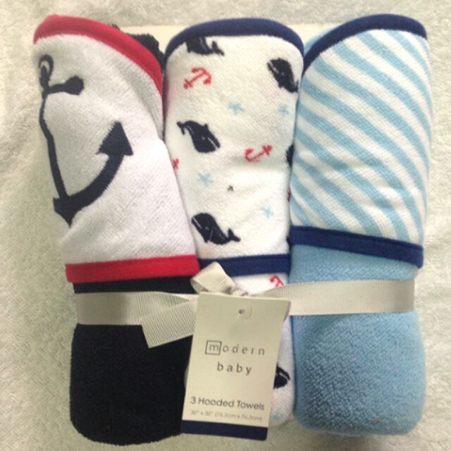 modern baby hooded towels 3 pack