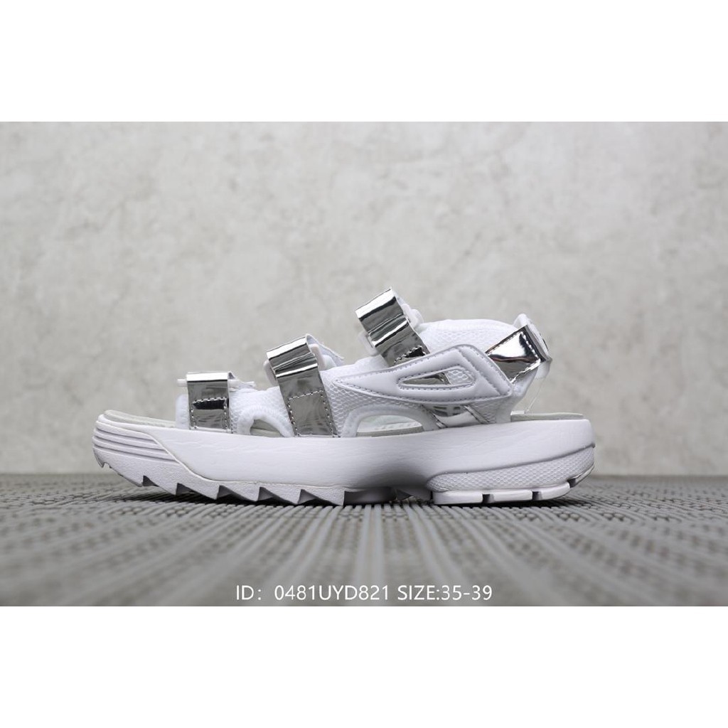 fila disruptor sandals white