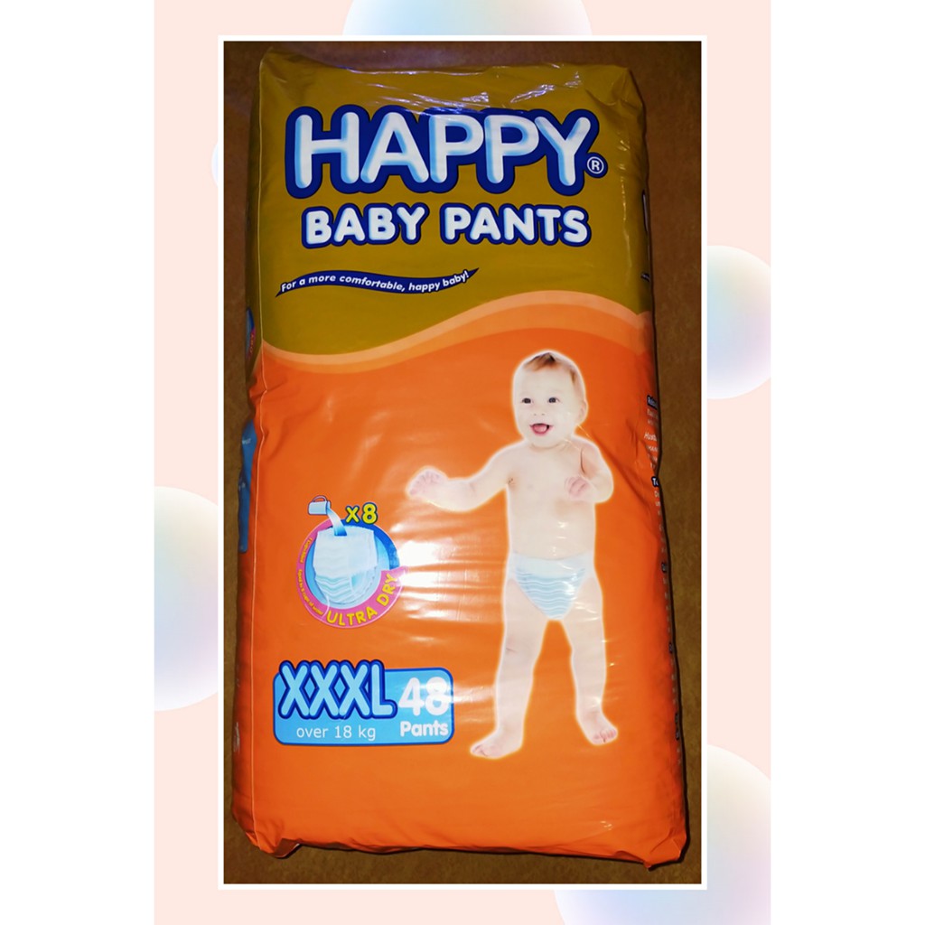 Happy Diaper Pants Triple Extra Large XXXL 48'S in 1 pack 100 Original