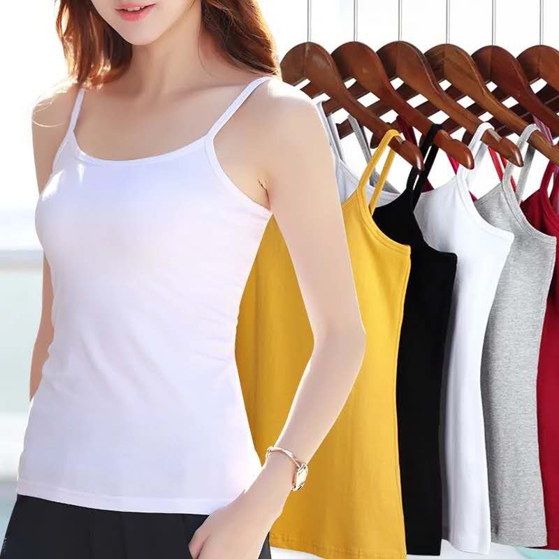 Womens Strap Spaghetti Sando Tank Tops 6 Colors Sexy Tops Free Size