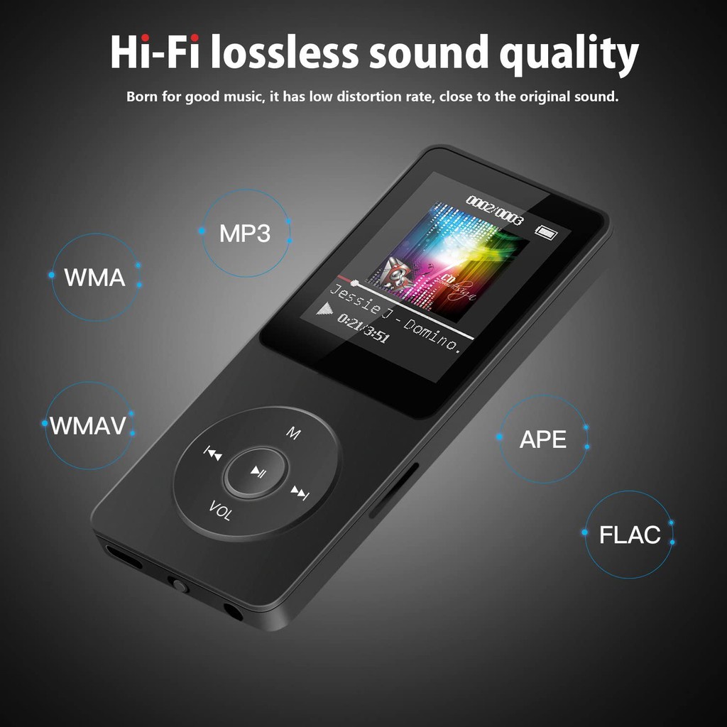 【Ready Stock】New card ultra-thin screen MP4 player lyrics, speed change, repeat, e-book MP3, lossle