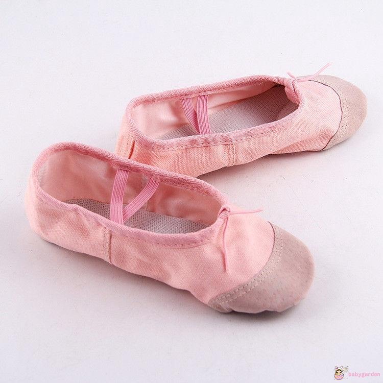 Leather Split Sole,Black & Apricot Pink,16 Sizes Women Ballet Shoes Girls Ballet Dance Shoes Children & Adult Soft Canvas Flat Shoes for Ballet/Yoga/Dance/Gymnastic