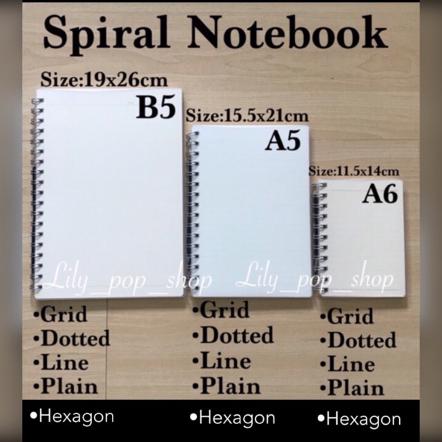 b5-a5-a6-spiral-plain-notebook-lined-grid-plain-dotted-shopee-philippines