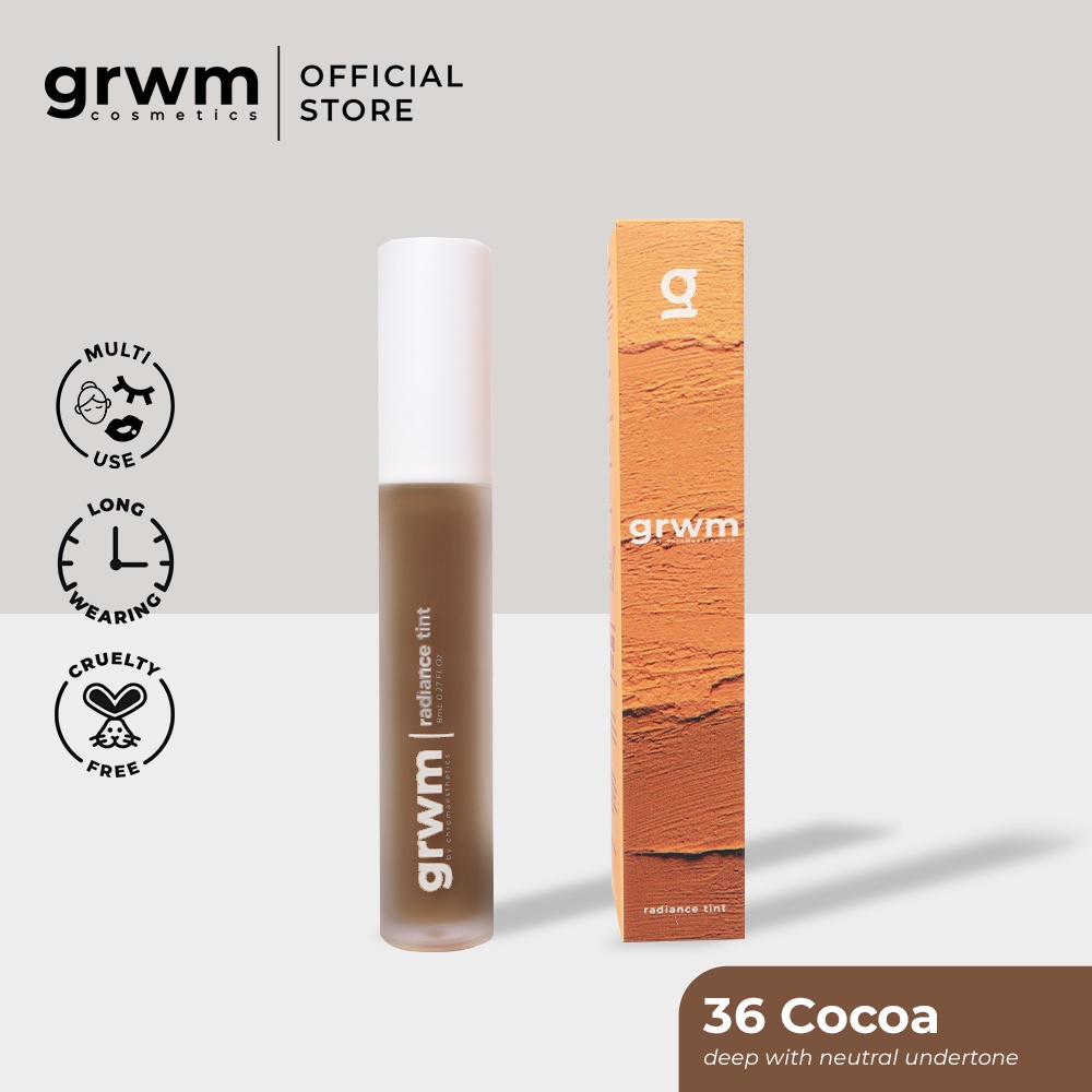 GRWM Cosmetics Radiance Tint in 36 Cocoa 8 ml [ Longlasting MultiUse