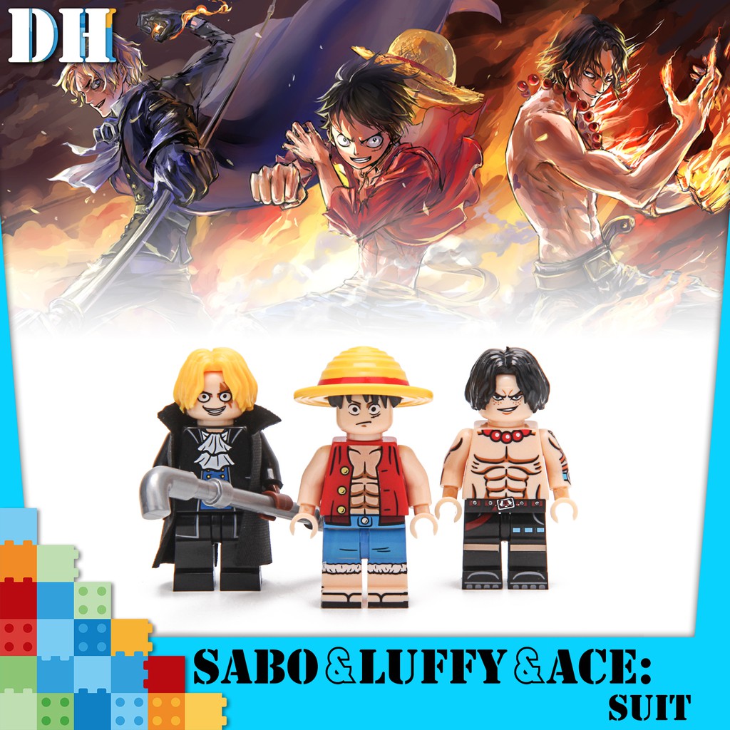 Monkey D Luffy Ace Sabo One Piece Minifigures Lego Compatible Building Blocks Shopee Philippines