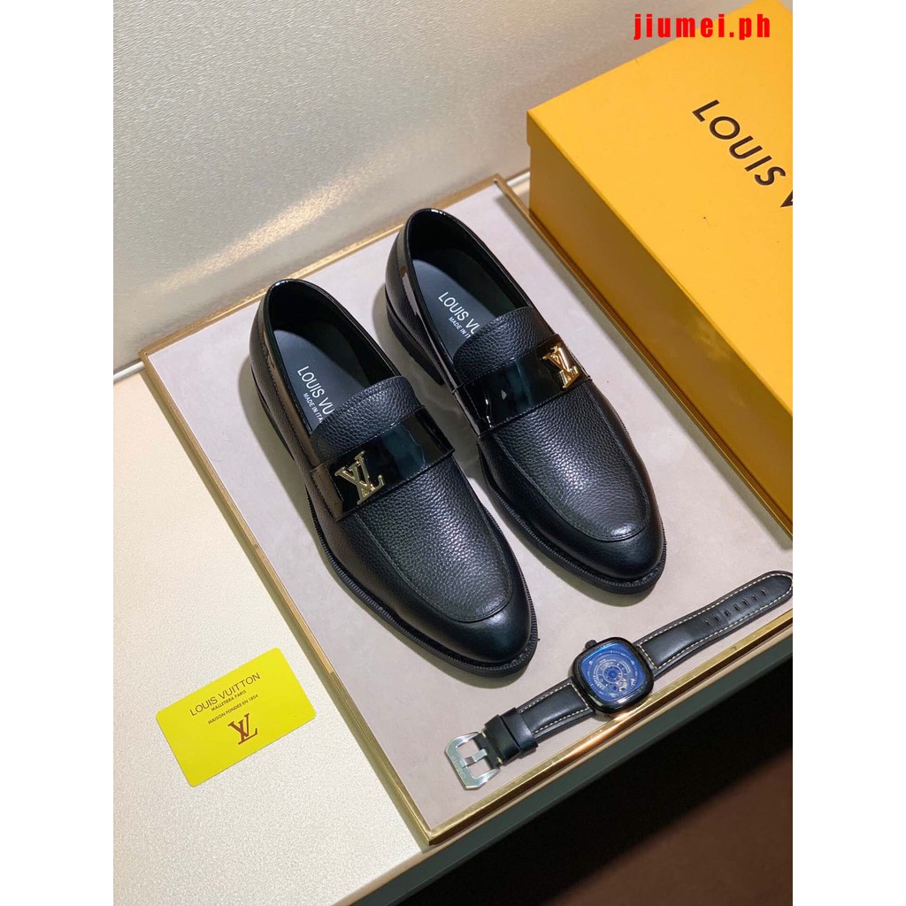 Genuine Louis Vuitton fashion shoes men&#39;s LV formal black leather shoes | Shopee Philippines