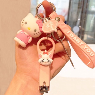 New Style Hot Sale Cartoon Doll Couple Keychain Nail Clippers Ear Pick Creative Men Women Key Chain Ornaments For Girlfri