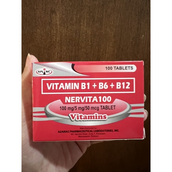NERVITA 100, VITAMIN B COMPLEX 100 TABLETS Shopee Philippines