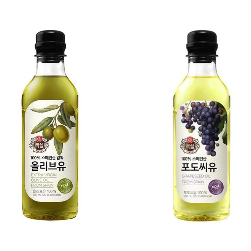 CJ Beksul Extra Virgin Olive Oil And Grapeseed oil 500ml Shopee