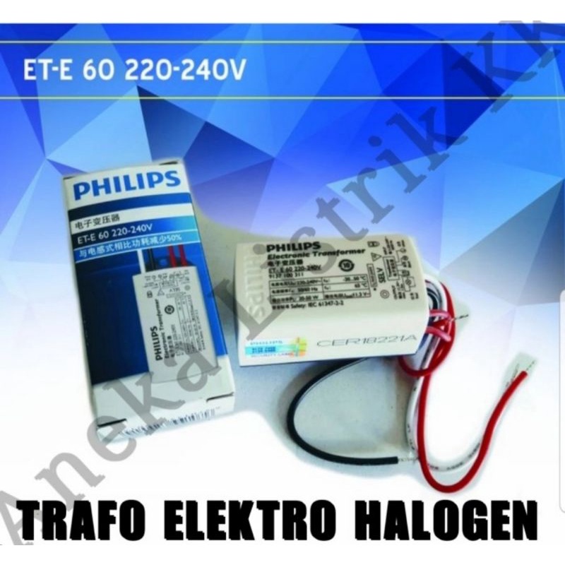 Philips ETE 60W WATT TRAFO ELECTRONIC HALOGEN ETE 60W TRANSFORMER ...