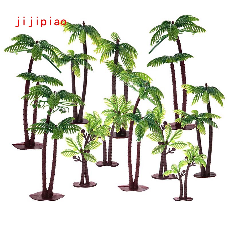 20 Pack Palm Tree Cake Topper for Cake Decoration Hawaiian Cake Decorating Buytra Green Palm Tree with Coconuts Cupcake Topper for Beach 5.5 Inch and 3.15 Inch Jungle Tropical 
