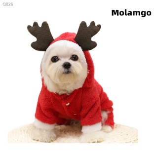 【Lowest price】❀【Ready Stock】☞✓☏MOLAMGO Dog clothes Christmas dress up Elk transformed into pet cloth