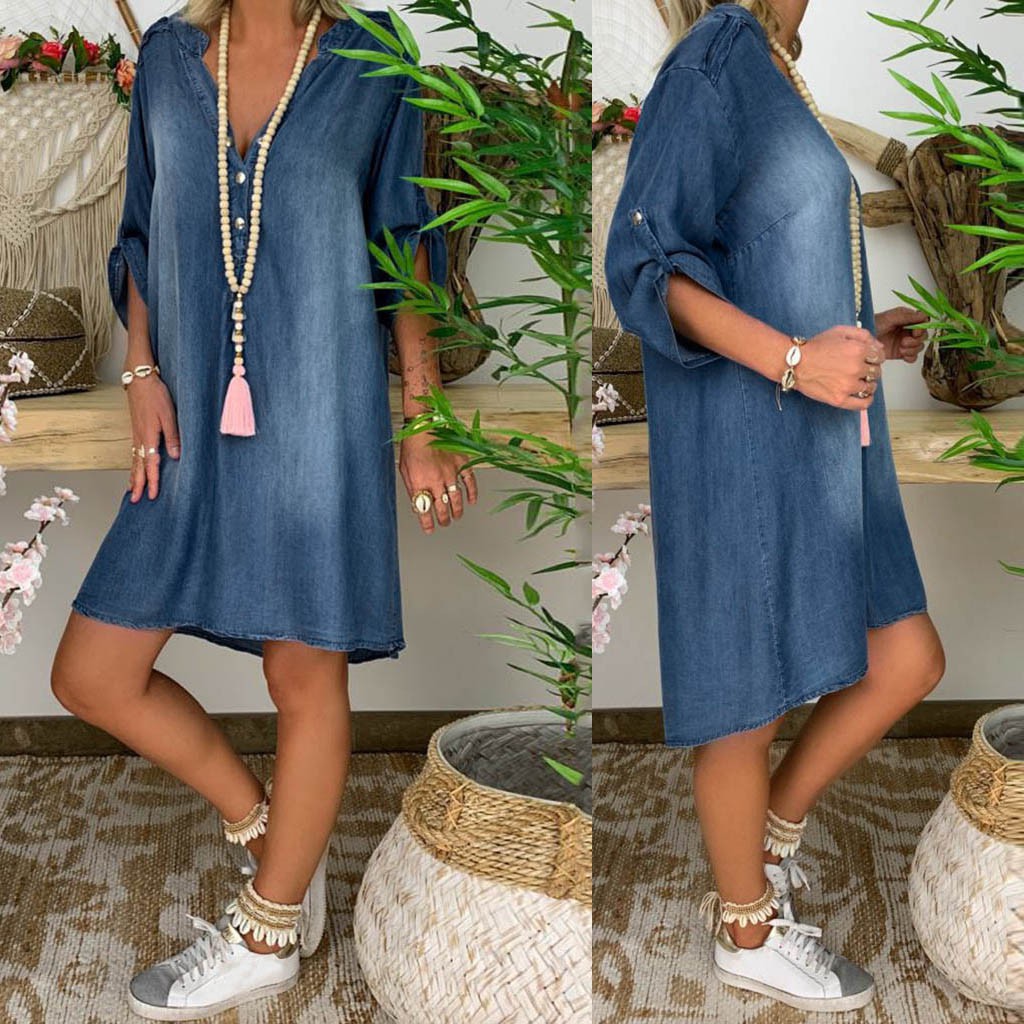 casual swing dress with sleeves