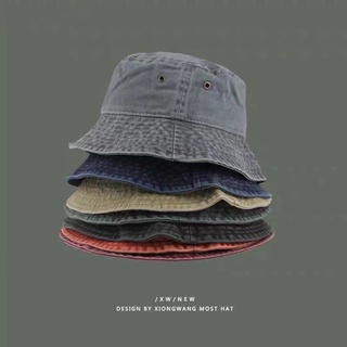 Cotton Washed bucket hat Fashion plain summer sun Hat Unisex adult  Fisherman's Hat outside hat