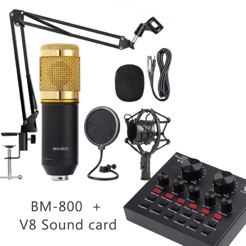 BM800 CONDENSER MICROPHONE WITH HOLDER set with free usb Shopee