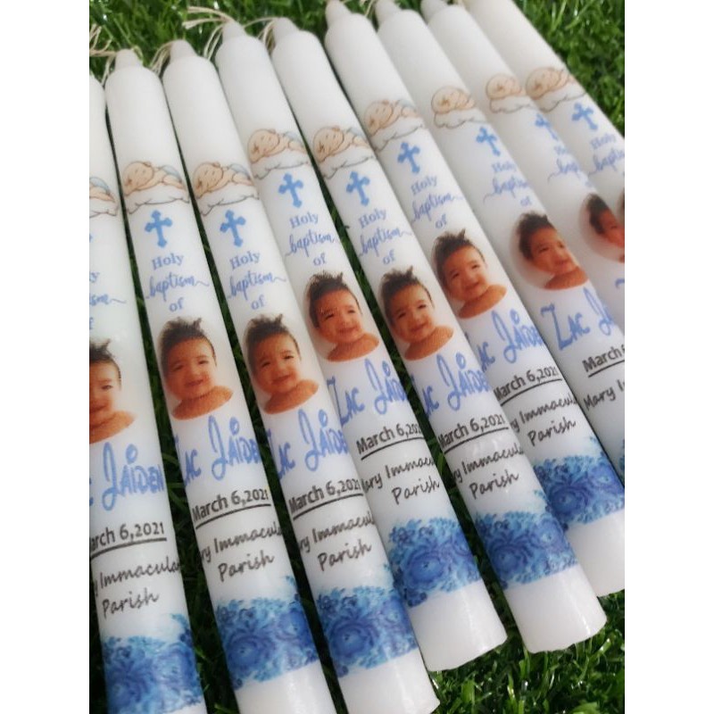 baptismal candle with picture minimum 10 pcs above Shopee Philippines