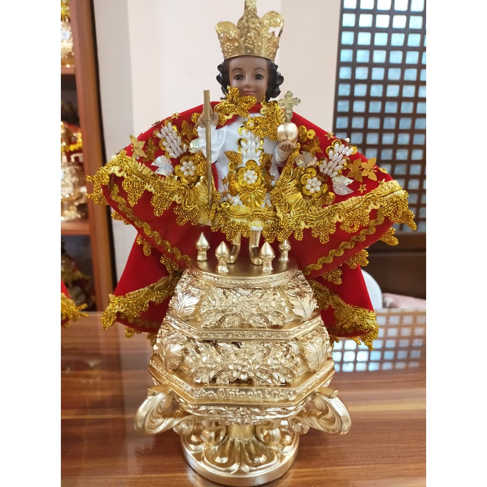 △Sto. Niño de Cebu Original Design (13 inches total height), Made of Fiberglass, Bestseller