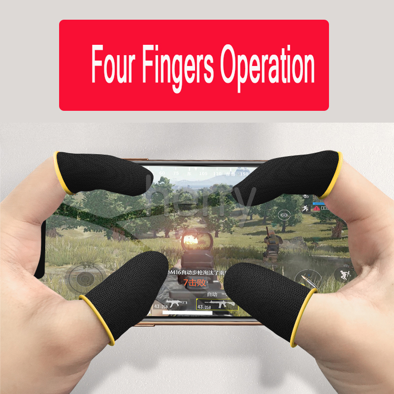 2Pcs Sweatproof Touch Screen Gaming Finger Cot Gloves PUBG COD Call Of