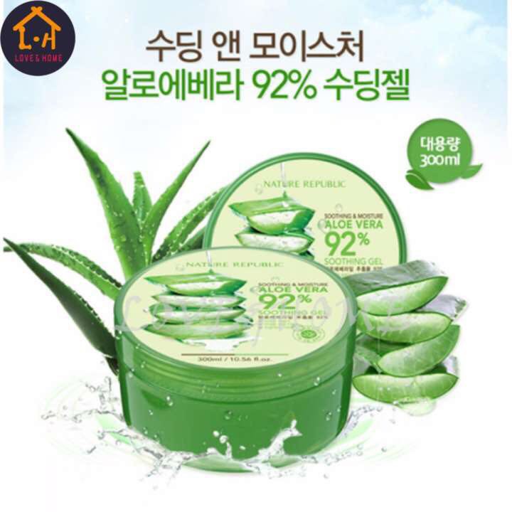 （ Buy 1 Take 1 ）LOVE&HOME Nature Republic Aloe Vera 92% SoothingGel, 300ml