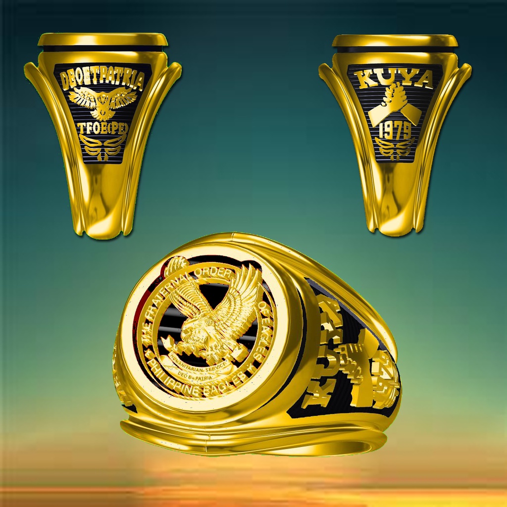 TFOE (PE) Kuya mans/ATE ladies Ring , DEO ET PATRIA, Mens SEMI Bull