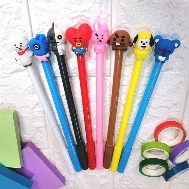 BT21 CUTE GEL PENS - COOKY, SHOOKY, MANG, TATA, RJ, KOYA, CHIMMY, VAN ...