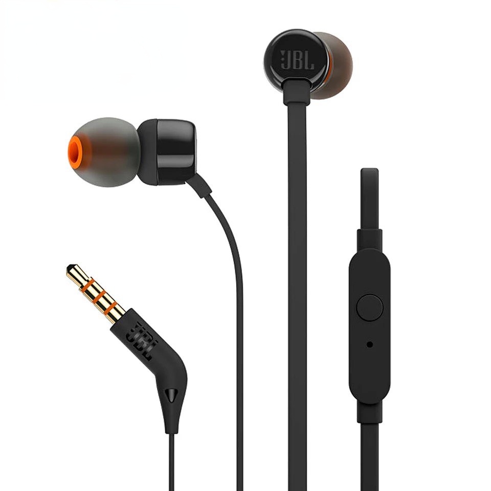 JBL T110 3.5mm Wired Earphones Stereo Music Deep Bass Earbuds Headset