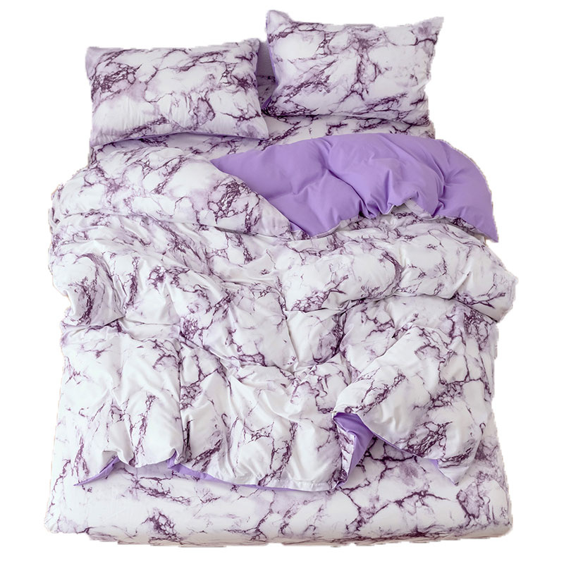 Purple Marble Bedding Sets Duvet Cover, Purple Bed Sheets Twin