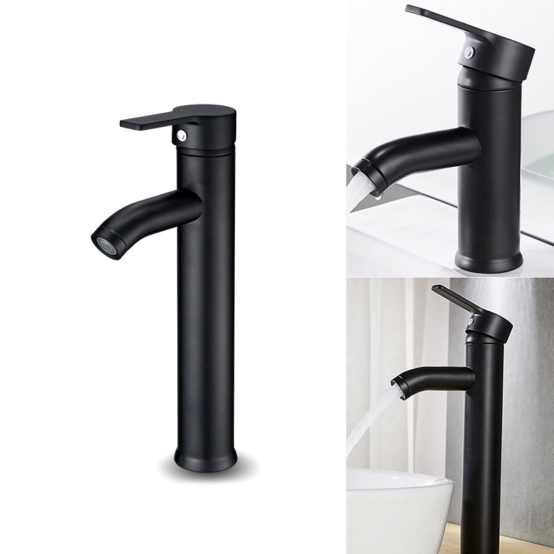 Matte Black Water Tap Basin Sink Faucet Cold Hot Mixer Bath