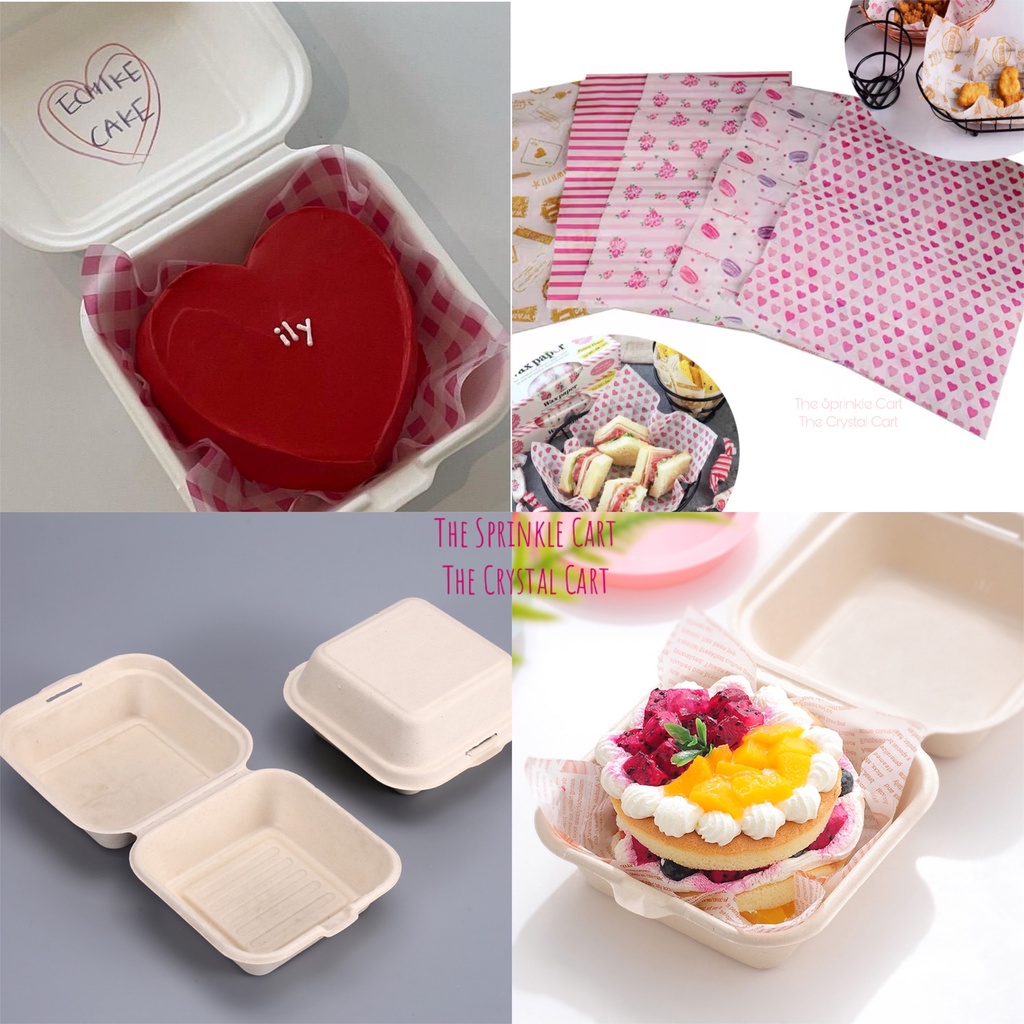 Bento Cake Box Clamshell Wax Paper Non grease Food Wrapper for Bento
