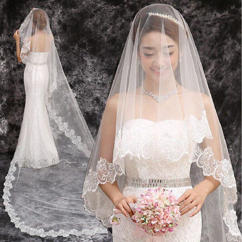 wedding gown and veil