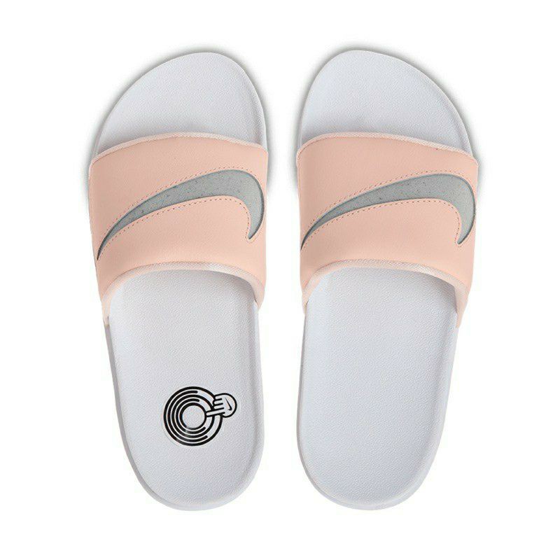 coral nike slides