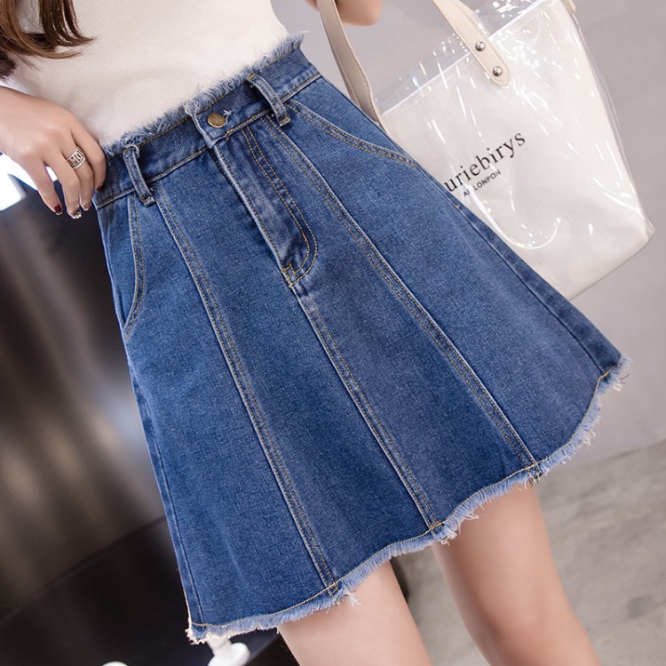 loose jean skirt