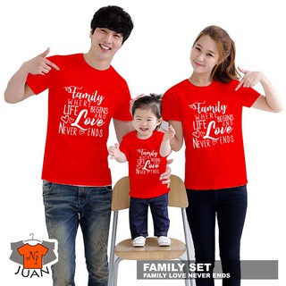 SOLD PER PIECE Family Shirt: Family Love Never Ends