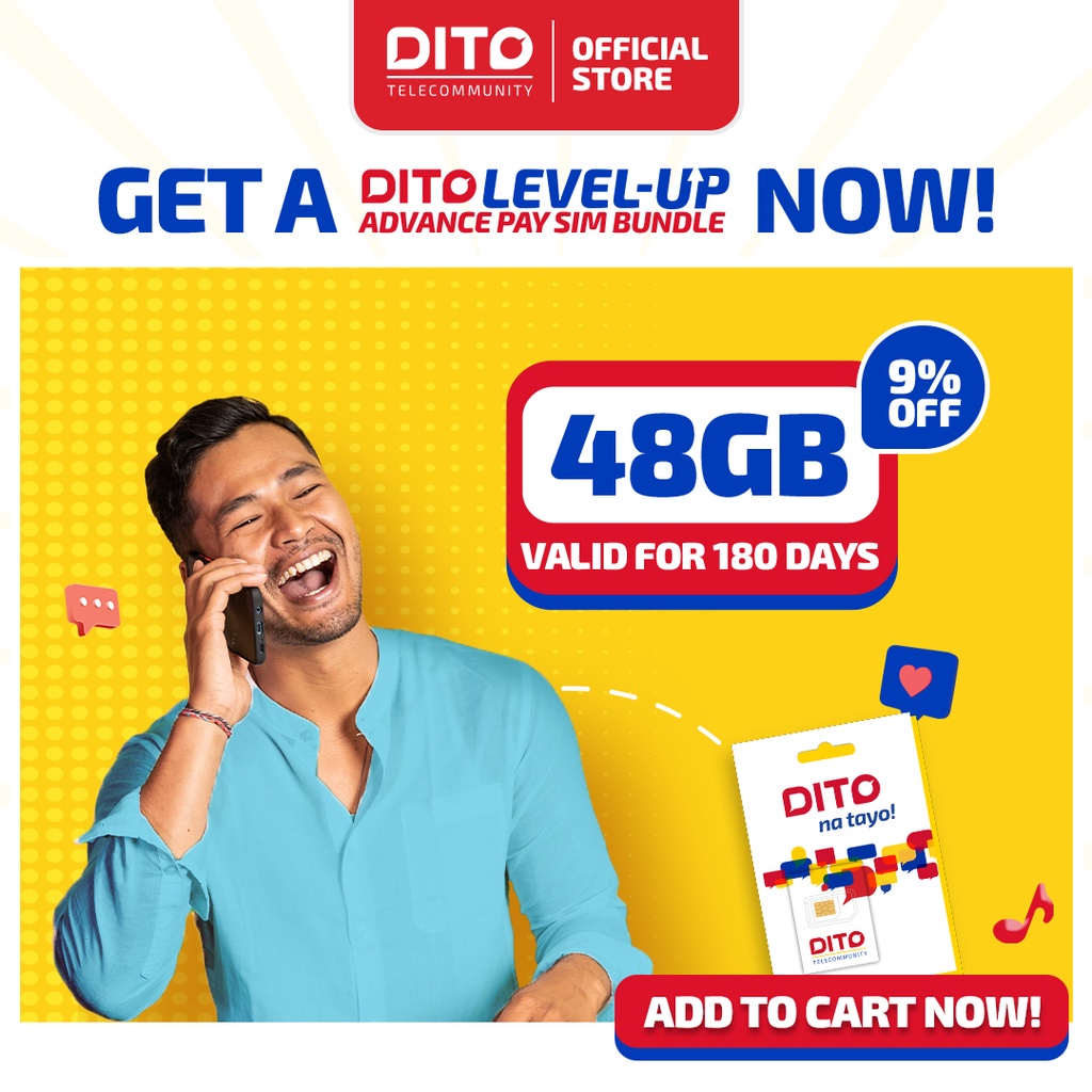 DITO Level-Up 99 x 180 days | Shopee Philippines