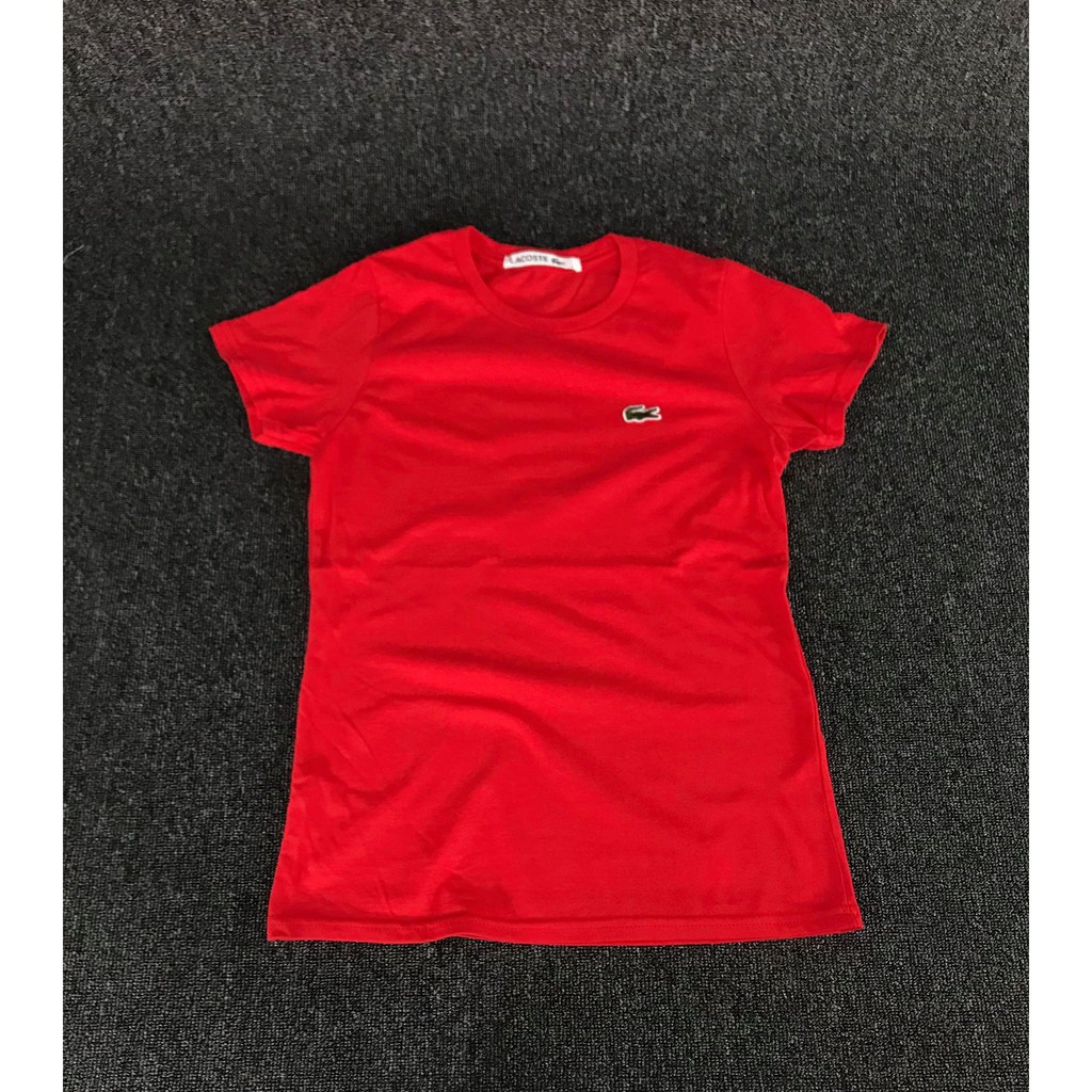 red lacoste shirt