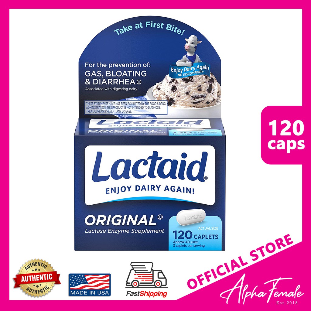 Lactaid Original Strength Lactose Intolerance Relief Caplets with