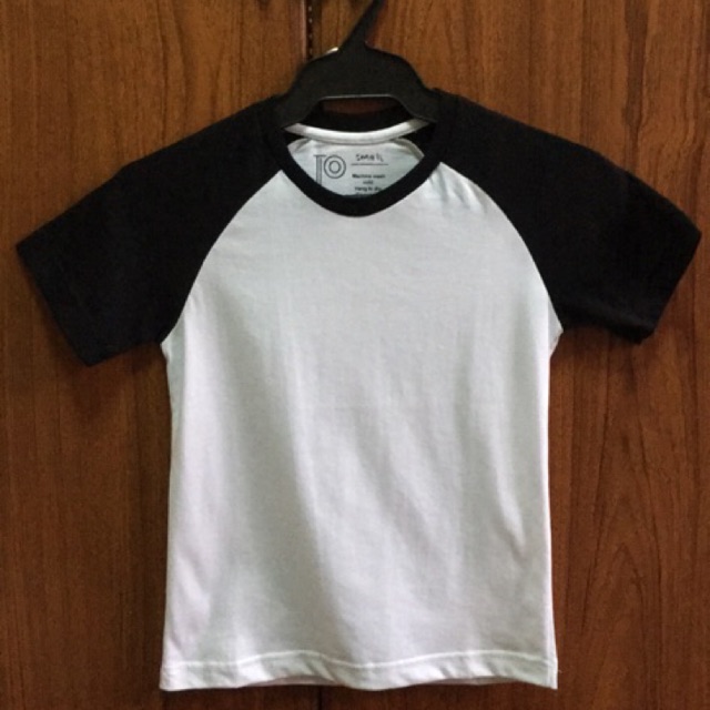raglan shirt black and white